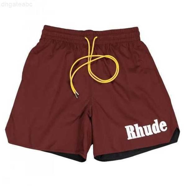 

men's shorts fashion brand rhude and women's version mclaren summer high street drawstring fog capris loose american ym, White;black