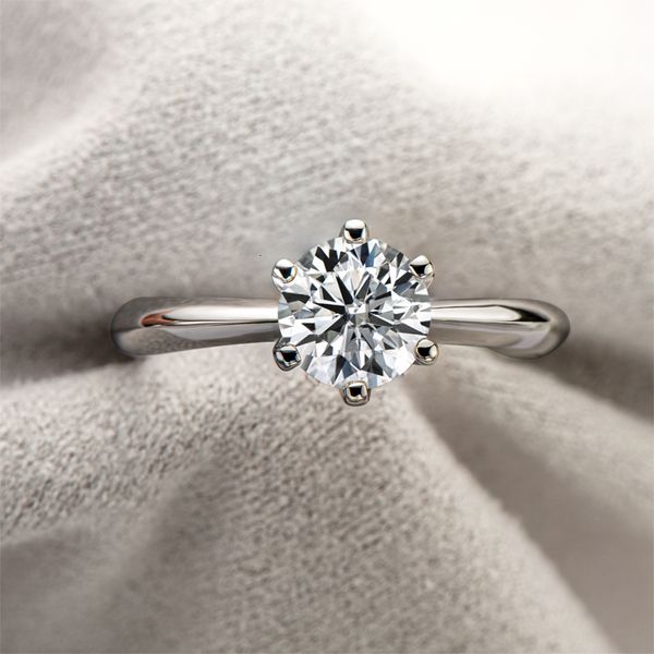 

cluster rings iogou woman trends 2023 1 mosanite solitaire engagement with certificate 925 silver 18k white gold fine jewelry 230512, Golden;silver