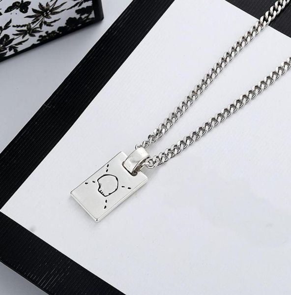 

fashion charm necklace with squre pendant for women mens party wedding jewelry couples lovers engagement gift9117020, Silver