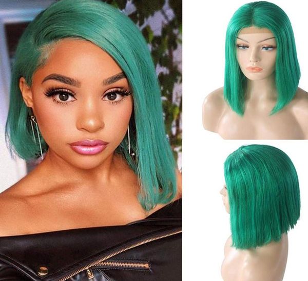 

hairs green short straight bob wigs for women 180 density full thick bob lace wig 134 swiss lace brizillian hair 13x4 lace fro3611102, Black