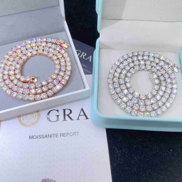 

seller luxury iced out s925 sterling silver vvs moissanite baguette tennis chain