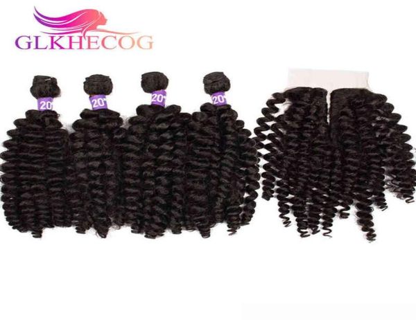 

funmi curly hair weaves hair weaving bundles synthetic hair extensions black color for women 4 bundles with closure h2204293632772