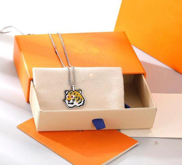 

21fw luxury jewelry men039s women039s duck tiger animal pendant necklace fashion personalized holiday gift1341179, Silver