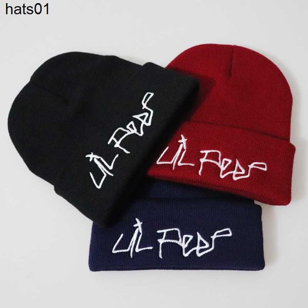 

star love lil peep girl embroidered knitted hat pullover hat wool hat cold hat, Blue;gray