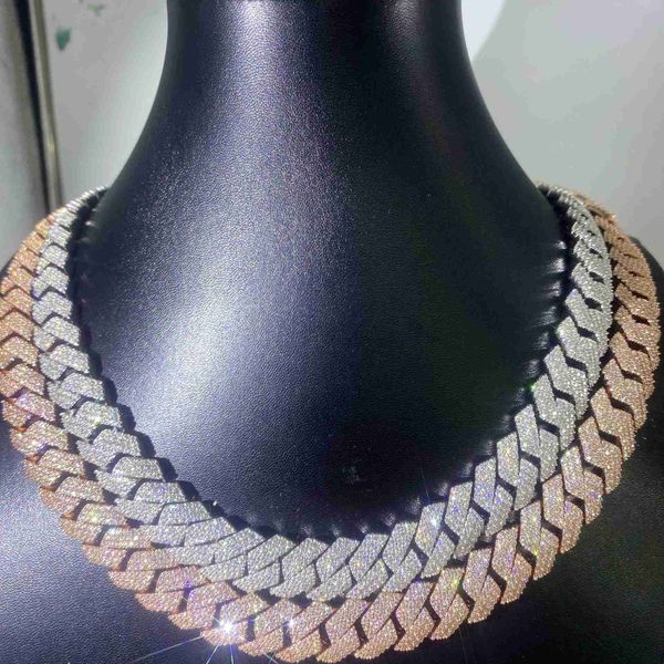 

10mm personalized wholesale vvs moissanite diamond hip hop jewelry necklace sterling silver 925 cuban link chain