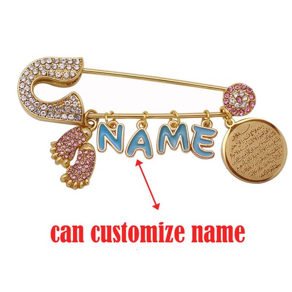

customize name ayatul kursi brooch baby pin islam jewelry 230515, Gray