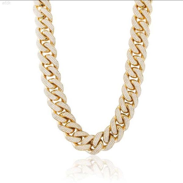 

miami style hip hop 925 silver cuban chain moissanite diamond link chain necklace