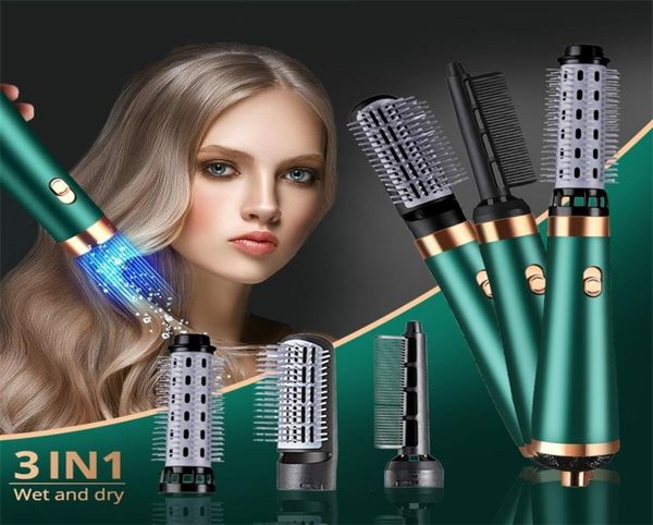 

1200w hair dryer air brush 3 in 1 hair curler straightener comb curls one step hair styling tools electric ion dryer brush 2208196655058