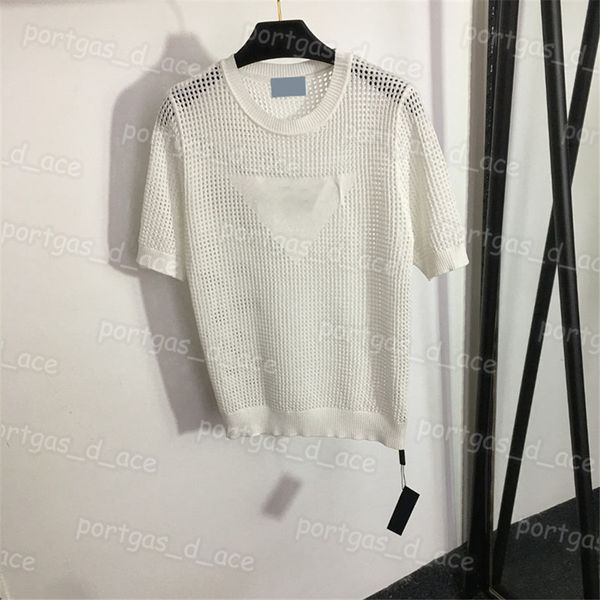 

hollow letter women t shirt letters casual knit ins fashion beach holiday, Black