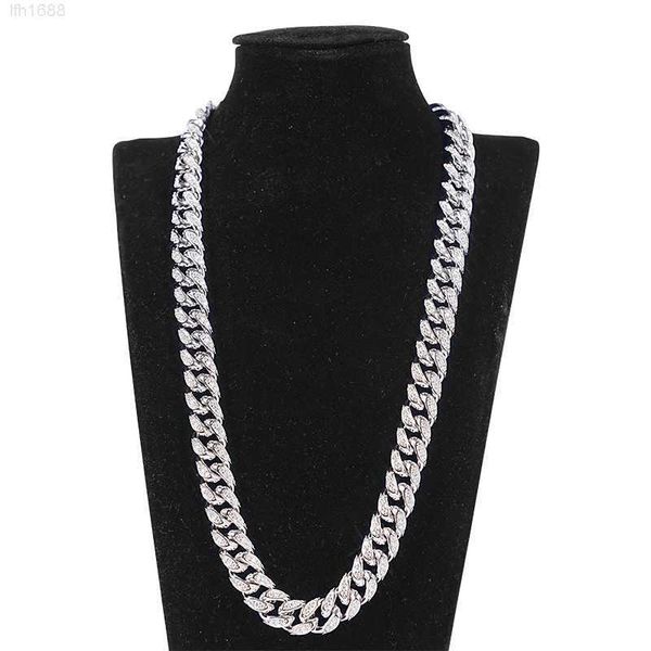 

hip hop jewelry diamond men's 13 mm cuban necklace moissanite s925 sliver 14k karat gold cuban necklace chain, Silver