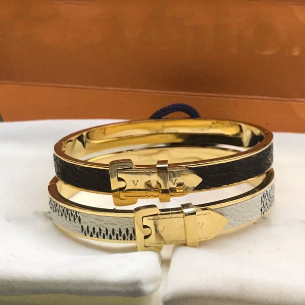 

europe america fashion style bracelets women bangle luxury designer jewelry 18k gold plated stainless steel wedding lovers gift bangles whol, Black