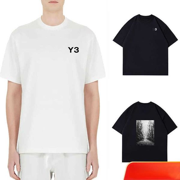 

plus size tee mens t shirt fashion y 3 polos designer t shirts street print short sleeved tshirt men women round neck pullover tees couple, White;black