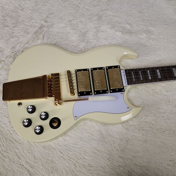 

cream electric guitar jazz vibrato bridge pull plate rosewood fingerboard