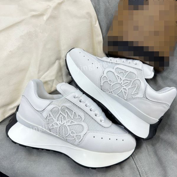 

2023brand mens casual shoes leather lace-up sneaker fashion lady flat running trainers letters gym sneaker, Black