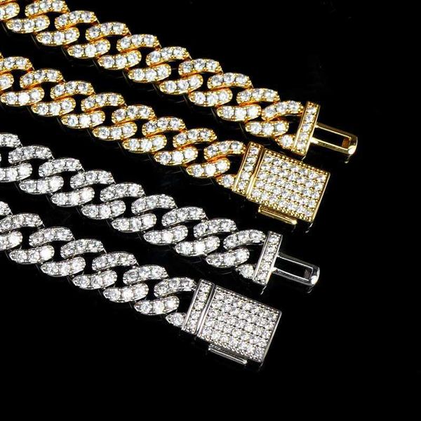 

pass diamond tester vvs moissanite chain 925 sterling silver 9mm moissanite cuban luxury hip hop fashion jewelry