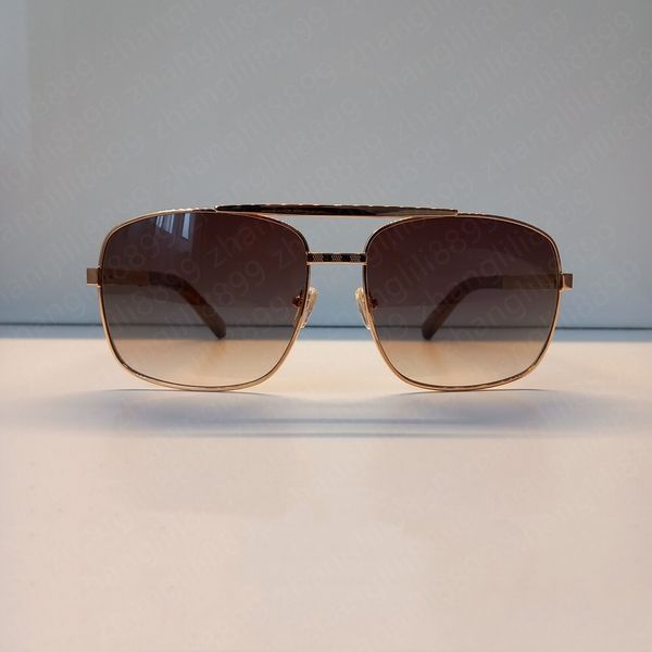 

0259 fashion classic sunglasses for men metal square gold frame uv400 mens vintage style attitude protection designer eyewear with, White;black
