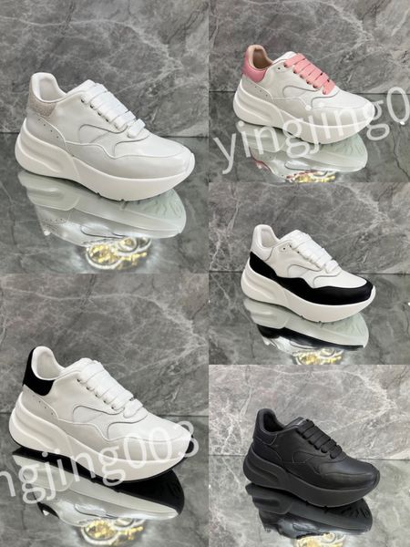 

luxury designer casual shoes sneakers reflective vintage shoes mens women trainers leather sneaker shoes, Black