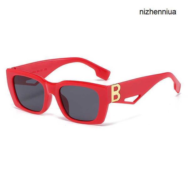 

hermm elegant sunglasses 2023 new personalized letter b accessories square small frame hollow sunglasses 6yps, White;black