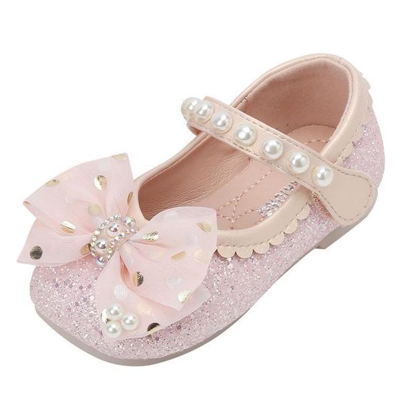 

first walkers kids shoes toddler footwear girls princess baby spring autumn single pearl bow leather f10009