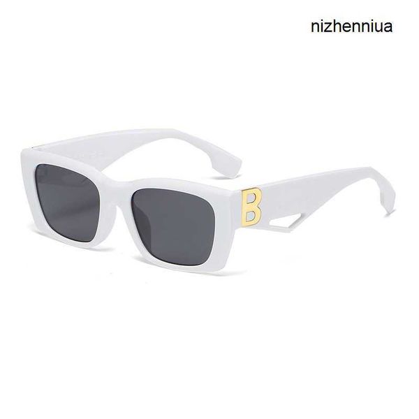 

hermm elegant sunglasses 2023 new personalized letter b accessories square small frame hollow sunglasses v18c, White;black