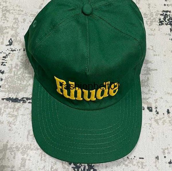 

men women casual yellow foam letters rhude baseball cap outdoor hat adjustable, Blue;gray