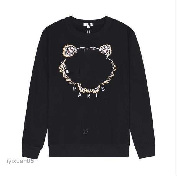 

fashion mens hoodies womens designer embroidery tiger head sweatshirt long sleeve o neck pullover hip hop jumper clothing hoodie asian size, Black