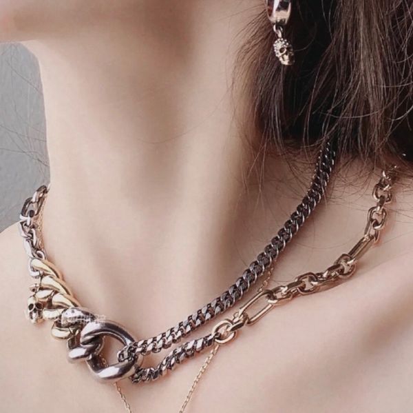 

mq necklace skull designer for woman highest counter advanced materials for man 5a t0p gold plated 18k gift for girlfriend brand designer lu, Silver