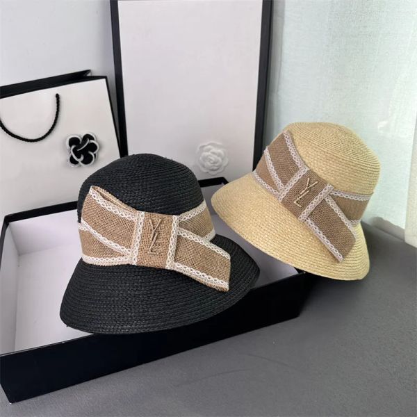 

designer straw hat luxurys bucket hats womens fashion fit caps mens beanie casquettes summer outdoor hats lady cap grass braid beach caps 23, Blue;gray