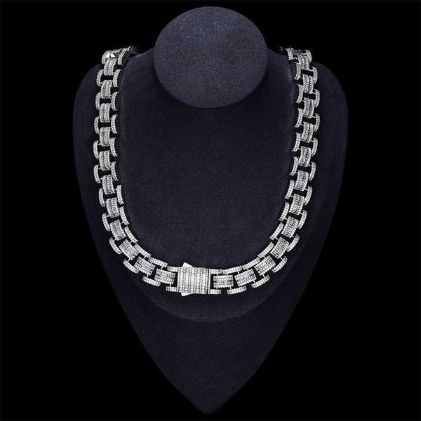 

jwy custom 16mm silver plated brass iced out hip hop cz cuban chain for man