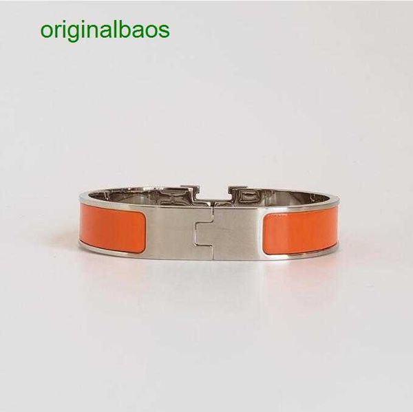 

original hemrres designer bracelet classic bangle for silver enamel s men and women cuff bracelet 12mm wide with gift bag lelu, Black
