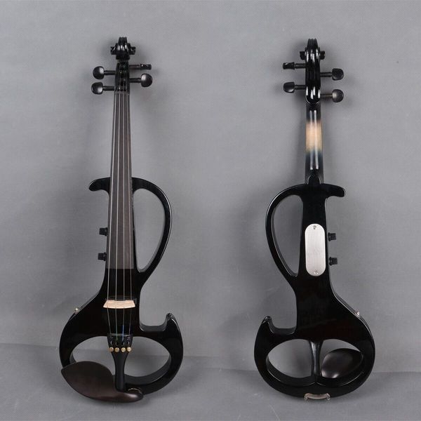 

black electric violin 4/4 hand made violins 1/4 inch jack case advance