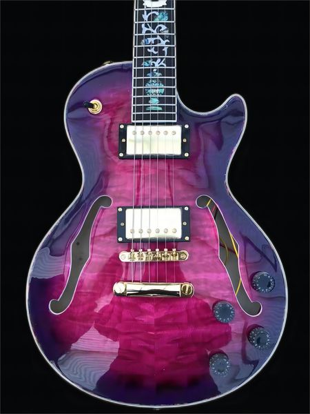 

630 hollow electric guitar body, purple glossy finish, 58