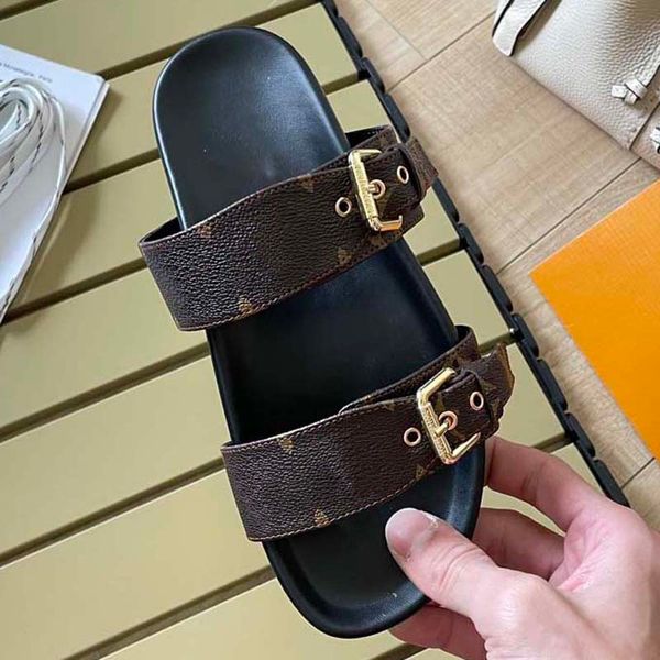 

casual shoes designer slide slippers sandals flat summer luxury slides for women rubber leather loafers ladies fashion heightening sliders s, Black