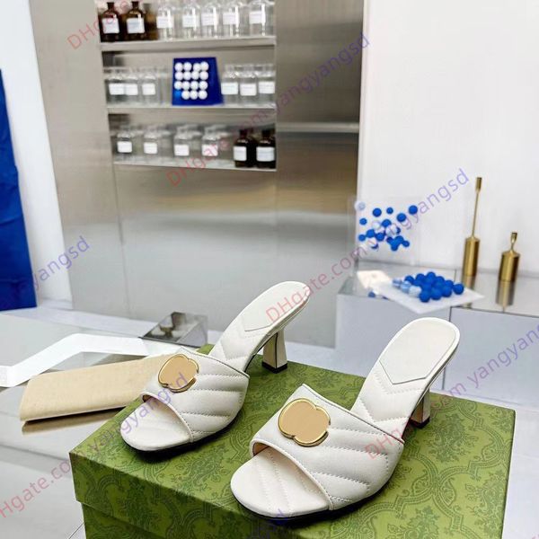 

designer women's fashion metal buckle open toe high heels sandals women's luxury simple slippers chunky heel genuine leather versa, Black