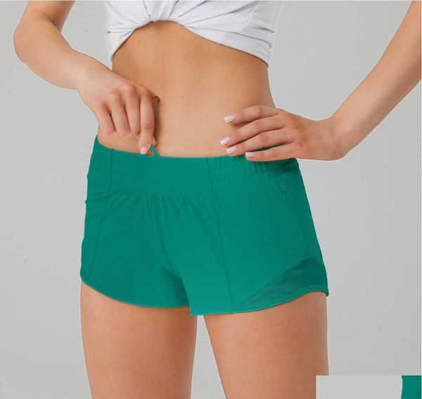 

yoga outfits lu07 summer breathable quick drying sports ty shorts womens solid color pocket running fitness princess sportswear advanced des, White;black