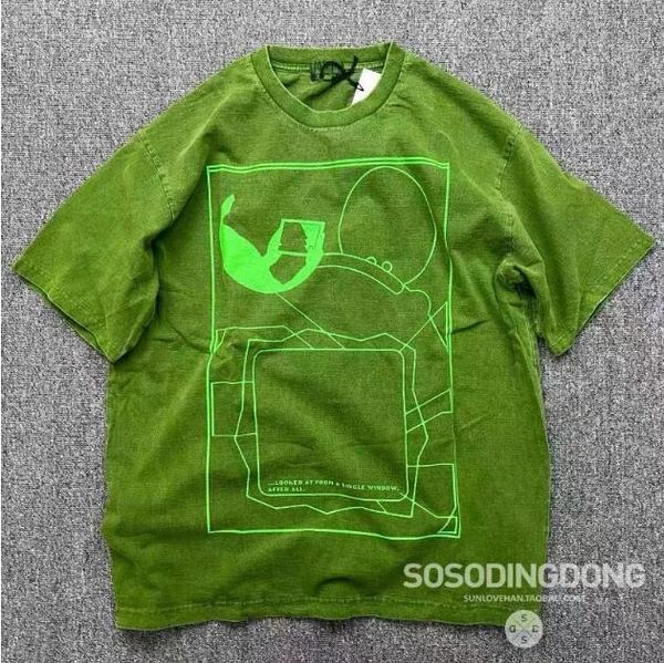 

summer washed green t shirt men women t-shirt short sleeve tee, Black;brown