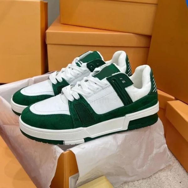 

2023 fashion classic mens women casual shoes trainer designer sneakers printing low cut green red black white breathable running 39-44 dz091, White;red