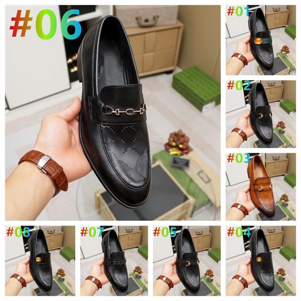 

2023 rs shoes mens fashion loafers genuine leather men business office work formal dress shoes brand designer party wedding38-46, Black