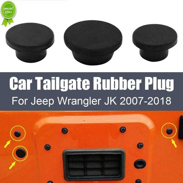 

new 3pcs tailgate rubber plug for jeep wrangler jk 2007-2018 spare tire carrier delete car accessories tailgate plug waterproof plug
