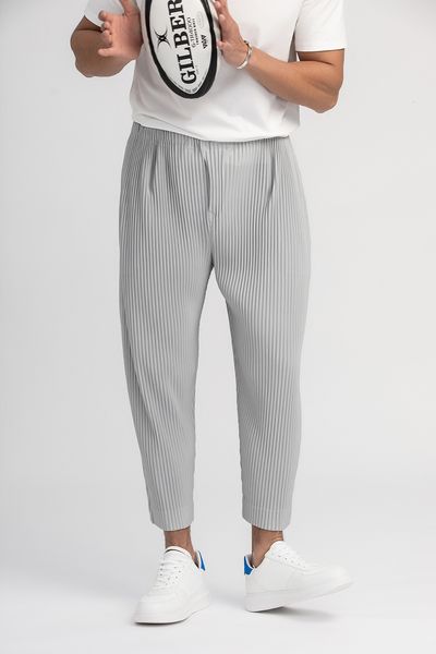 

men's pants miyake pleated men's pants autumn winter loose casual trousers designer clothes men pencil pants 230515, Black