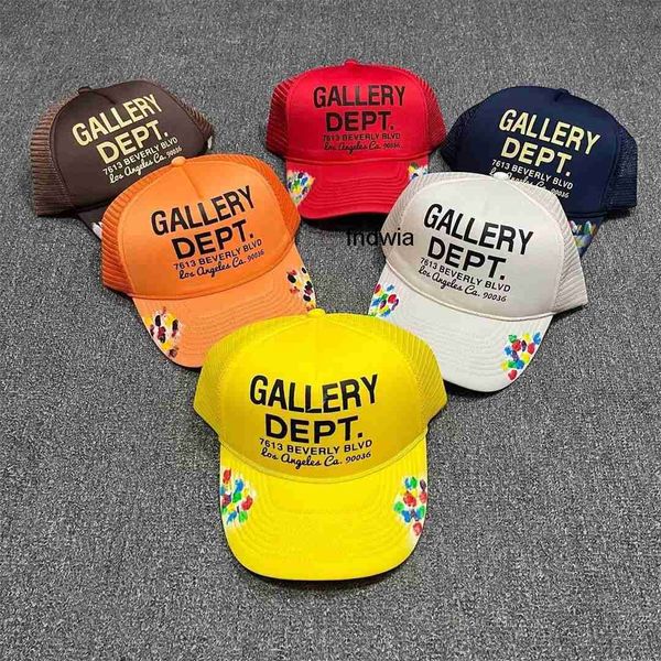

galleryes hat graffiti mesh truck driver hat high beauty fashion brand men's and women's boys, Blue;gray