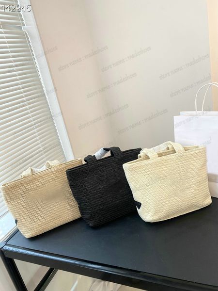 

raffia crochet tote beige straw logo handle bag womens designer triangle-logo summer beach shopping bags large capacity shopper