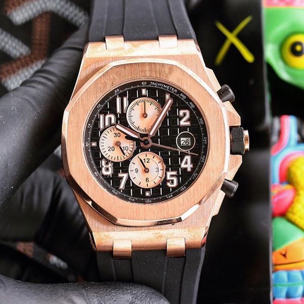 

watch mens watch wristwatch 42mm mechanical soft rubber strap sapphire waterproof orologio di lusso multiple colour sports watch, Slivery;brown