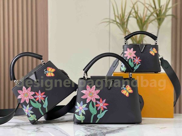 

women capucines bb shoulder bag x yk 3d colorful flowers and plants butterfly bb handbag luxurys handle crossbody bags snap hook removable s