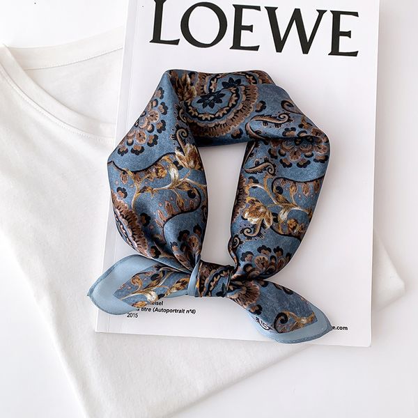 

sarongs point 100% mulberry silk scarf fashion women summer beach small scarves shawl bandana hijab pashmina poncho 53*53cm 230515, Blue;gray