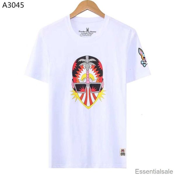 

psycho spring/summer bunny t shirt skull rabbit full patch round neck casual short sleeve t-shirt fashion brand pure cotton men's style, White;black