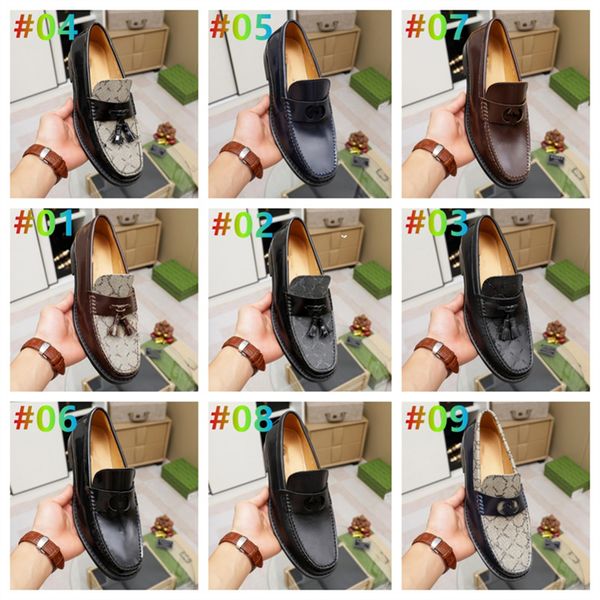 

2023 luxury new g r loafers men dress shoes 100% cowhide classic mules flat mens buckle leather men casual shoe size 38-45, Black