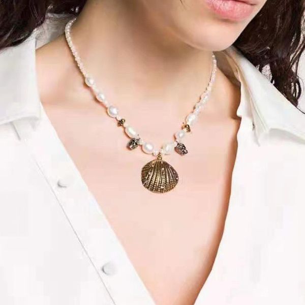 

mq necklace skull designer for woman official reproductions for man 5a t0p gold plated 18k diamond exquisite gift pearls crystal classic sty, Silver