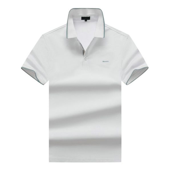 

mens polos designer boss embroidered men polo shirt short sleeve solid cotton homme t shirt breathable business classic casual sports shirt, White;black