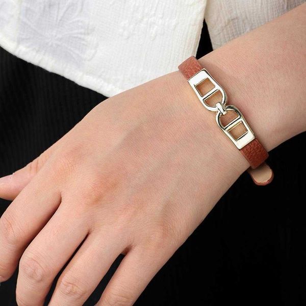 

selling geometric bracelet metal accessories fashion simple pu leather men and women rope, Golden;silver